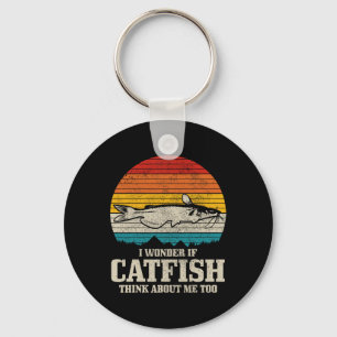 Porte-clés Je Me Demande Si Catfish Pense À Moi Vintage Drôle
