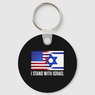 Porte-clés Je me tiens avec Israël T Shirt patriotique États-