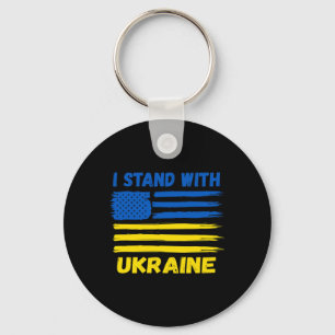 Porte-clés Je me tiens avec le drapeau bleu et jaune de l'Ukr