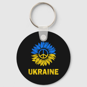 Porte-clés Je me tiens avec le drapeau de tournesol de l'Ukra