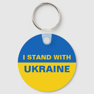 Porte-clés Je me tiens avec le drapeau ukrainien de l'Ukraine