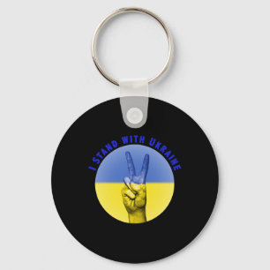 Porte-clés Je me tiens avec le drapeau ukrainien d'Ukraine Uk