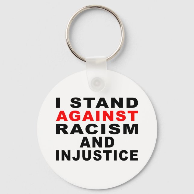 PORTE-CLÉS JE M'ÉLÈVE CONTRE LE RACISME ET L'INJUSTICE (Recto)