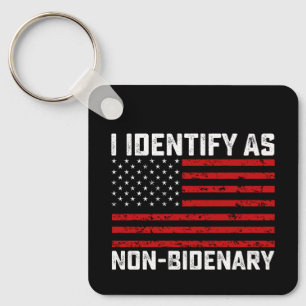 Porte-clés Je m'identifie comme non bidenaire drôle Biden Tru