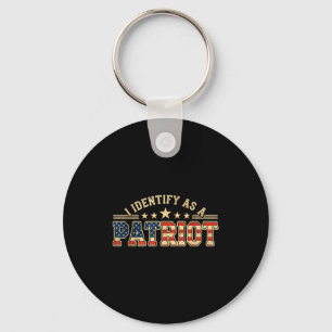 Porte-clés Je m'identifie comme un drapeau américain patrioti