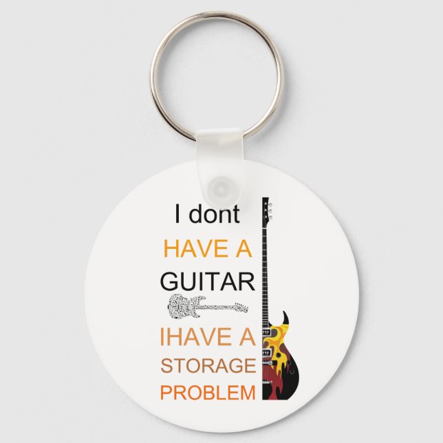 Porte-clés je n'ai pas un problème de guitare j'ai un problèm (Recto)