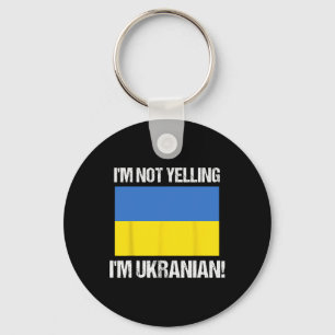 Porte-clés Je ne crie pas, je suis ukrainien Drapeau internat
