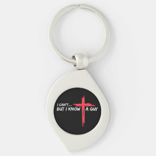 Porte-clés Je ne peux pas mais je connais un type Jésus Croix