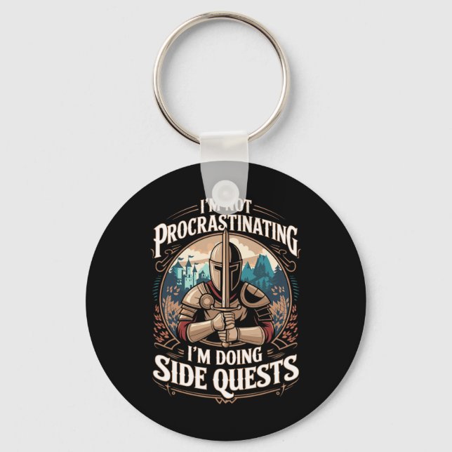 Porte-clés Je ne procrastine pas Funny Side Quests Gamer 3  (Recto)