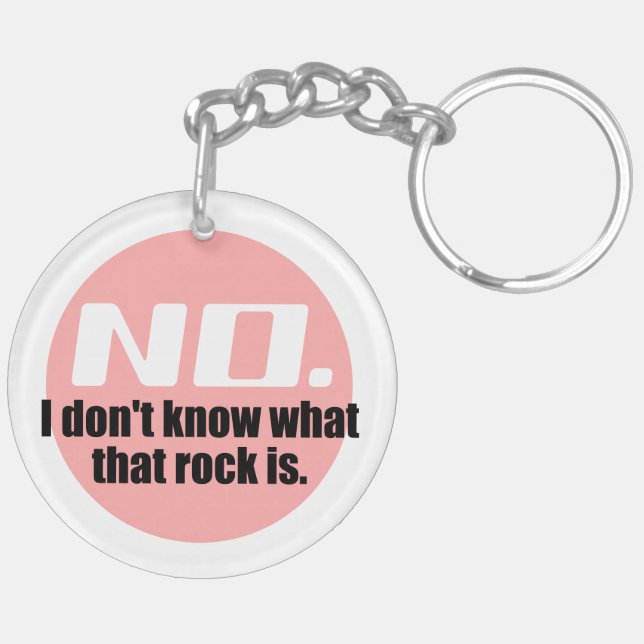 Porte-clés Je ne sais pas ce qu'est ce rocher (rose) (Dos gauche)