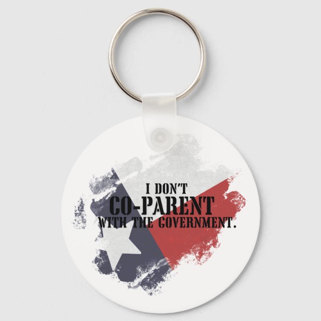 Porte-clés Je ne suis pas co-parent avec le gouvernement - Po (Recto)