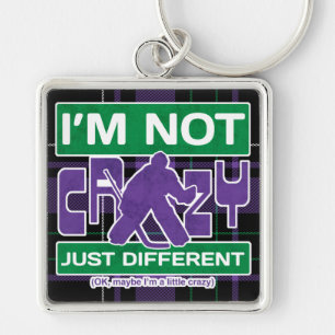 Porte-clés Je ne suis pas fou, Drôle Hockey Goalie Keyring