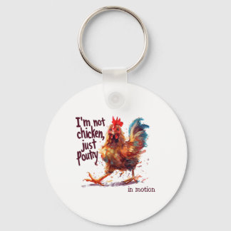 Porte-clés Je ne suis pas poulet juste de la volaille drôle d