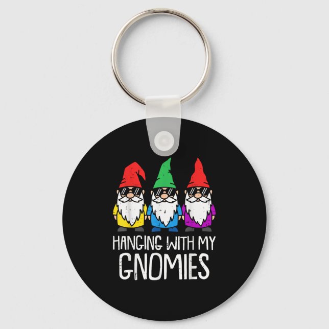 Porte-clés Je Passe Avec Mes Gnomies Drôle Noël Fête Moi (Recto)