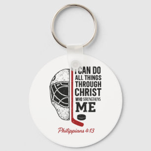 Porte-clés Je peux faire toute chose par Christ Hockey chréti