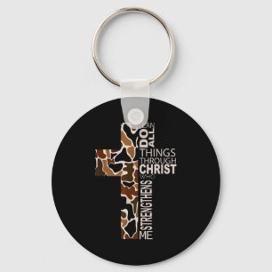 Porte-clés Je peux faire toutes choses par Christ camouflage