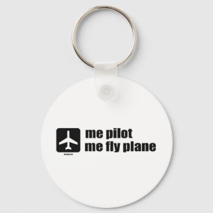 Porte-clés je pilote j'avion de mouche