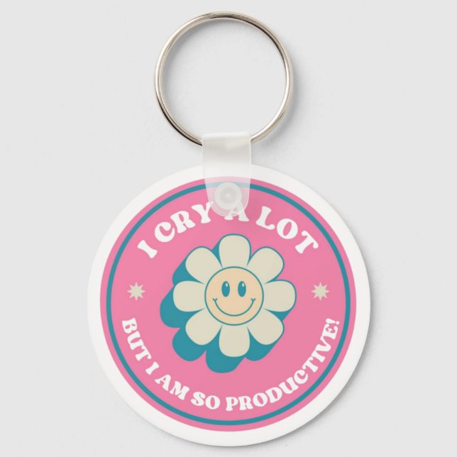 Porte-clés Je Pleure Beaucoup Mais Je Suis Si Prod (Recto)