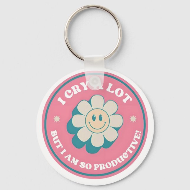 Porte-clés Je Pleure Beaucoup Mais Je Suis Si Prod (Recto)