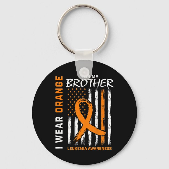 Porte-clés Je Porte De L'Orange Pour Brother Leukemia Sensibi (Recto)