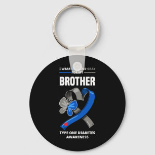 Porte-clés Je Porte Du Bleu Et Du Gris Pour Mon Frère Type Un