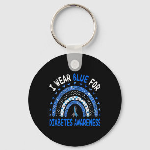 Porte-clés Je Porte Du Bleu Pour La Sensibilisation Au Diabèt
