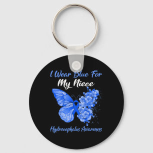 Porte-clés Je Porte Du Bleu Pour Ma Nièce Hydrocéphalie Guerr