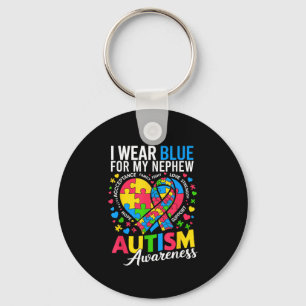 Porte-clés Je Porte Du Bleu Pour Ma Sensibilisation sur l'aut