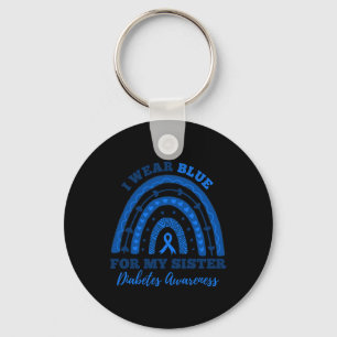 Porte-clés Je Porte Du Bleu Pour Ma Soeur T1D Type 1 Diabète