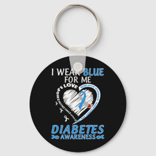 Porte-clés Je Porte Du Bleu Pour Moi Sensibilisation Au Diabè