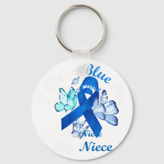 Porte-clés Je Porte Du Bleu Pour Mon Certifié Du Diabète Papi