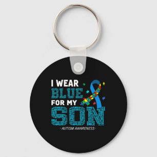 Porte-clés Je Porte Du Bleu Pour Mon Fils Sensibilisation sur