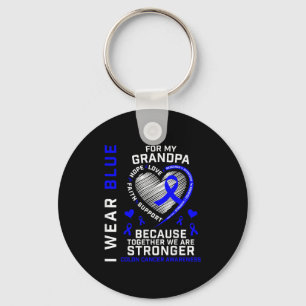 Porte-clés Je Porte Du Bleu Pour Mon Grand-Père Colon Sensibi
