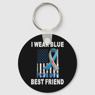 Porte-clés Je Porte Du Bleu Pour Mon Meilleur Ami Sensibilisa