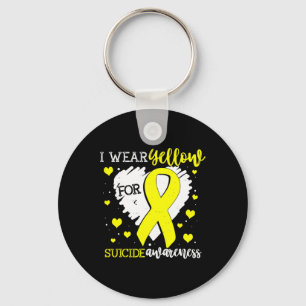 Porte-clés Je Porte Du Jaune Pour Sensibilisation Au Suicide