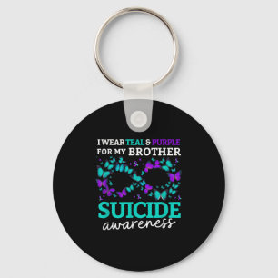 Porte-clés Je Porte Du Purple Et Turquoise Pour Mon Frère Sui