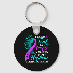 Porte-clés Je Porte Du Purple Turquoise En Mémoire De Mon Sui