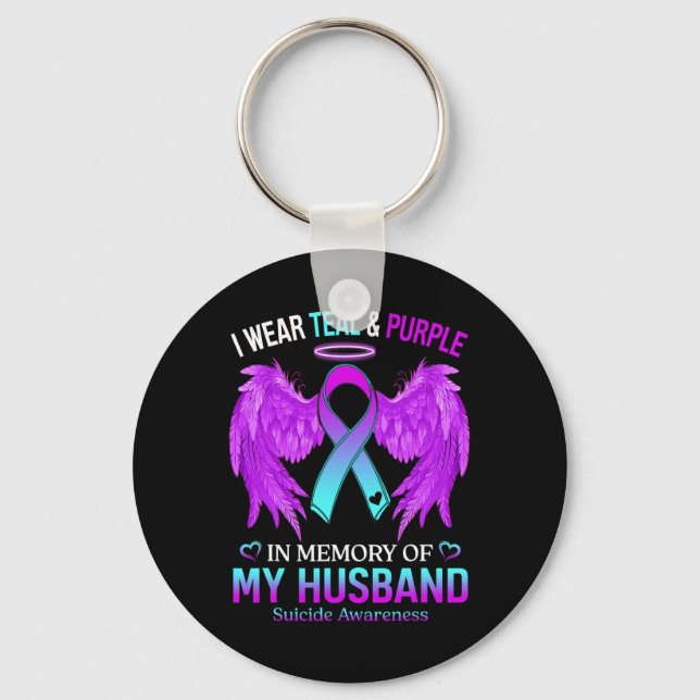 Porte-clés Je Porte Du Purple Turquoise En Mémoire Du Suicide (Recto)