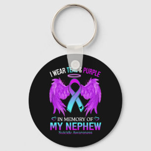 Porte-clés Je Porte Du Purple Turquoise En Mémoire Du Suicide