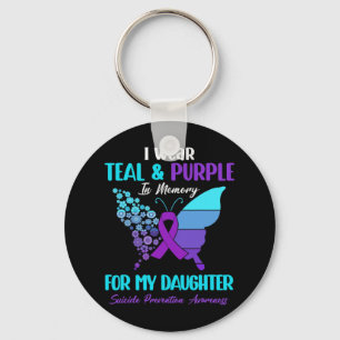 Porte-clés Je Porte Du Purple Turquoise En Mémoire Du Suicide