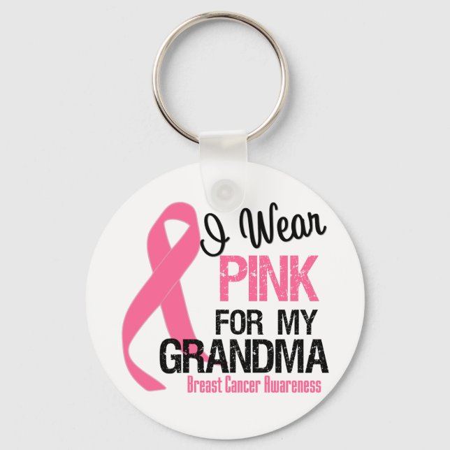 Porte-clés Je Porte Du Rose Pour Ma Grand-Mère (Recto)