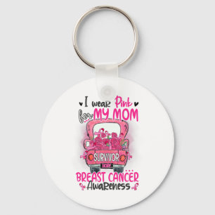 Porte-clés Je Porte Du Rose Pour Ma Maman Survivante Pink Tru
