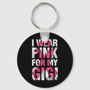 Porte-clés Je porte du rose pour mon Gigi survivante du cance
