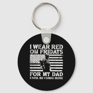Porte-clés Je Porte du Rouge le Vendredi pour Mon Père Jusqu'