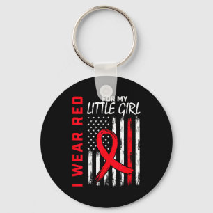 Porte-clés Je Porte Du Rouge Pour Ma Petite Fille Maladie Car