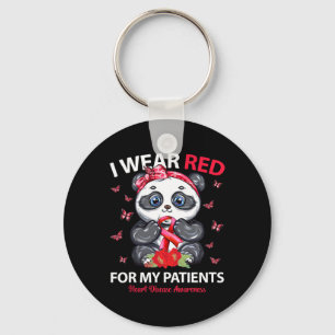 Porte-clés Je Porte Du Rouge Pour Mes Patients Sensibilisatio