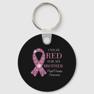 Porte-clés Je Porte Du Rouge Pour Mon Frère Red Ribbon Cardio