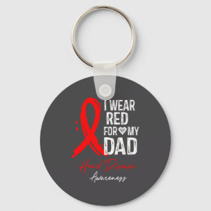 Porte-clés Je Porte Du Rouge Pour Mon Papa T-shirt Sensibilis