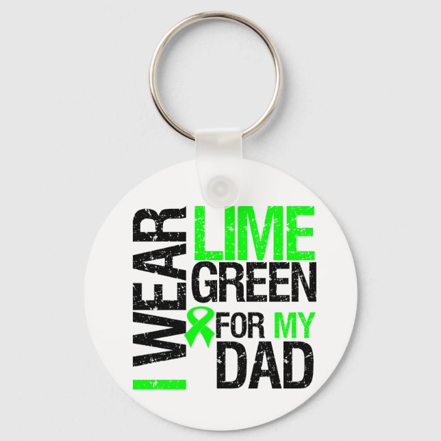Porte-clés Je Porte Du Ruban Vert Lime Pour Mon Père Lymphoma (Recto)