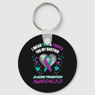 Porte-clés Je Porte Du Tealandviolet Pour Mon Frère Suicide P